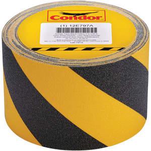 JESSUP MANUFACTURING 3360-4 Antislip Tape, Aluminium Oxide, Size 4 Inch x 60 Feet, Black/Yellow | AA4BVL 12E797