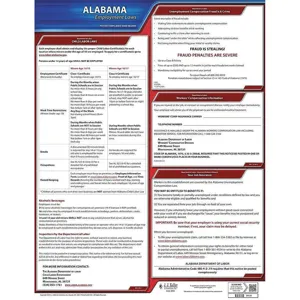 JJ KELLER 100-AL Labor Law Poster State Labor Law AL | AH2HUK 29DZ86