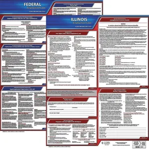 JJ KELLER 100-IL-3 Labor Law Poster Federal / State IL ENG 20 Inch Height 3 Year | AH6QZY 36EV82