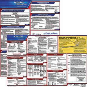 JJ KELLER 100-MD-3 Labor Law Poster Federal / State MD ENG 20 Inch Height 3 Year | AH6RAE 36EV88