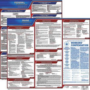 JJ KELLER 100-ME-1 Labor Law Poster Federal and State ME ENG 20 Inch Height 1 Year | AH6QVQ 36EU82