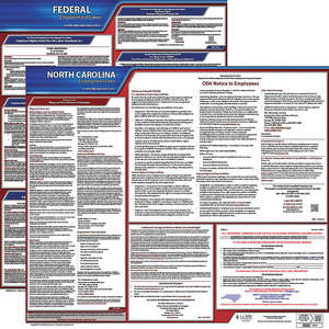 JJ KELLER 100-NC-5 Labor Law Poster Federal and State NC ENG 20 Inch Height 5 Year | AH6RFC 36EX03