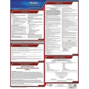 JJ KELLER 100-TX Labor Law Poster State No WC TX | AH2HWH 29EA31