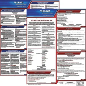 JJ KELLER 100-VA-3 Labor Law Poster Federal / State VA ENG 20 Inch Height 3 Year | AH6RBJ 36EW16