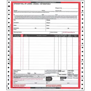 JJ KELLER 12464 Hazmat Bill of Lading Forms Hazmat PK500 | AG9EXE 19YK58