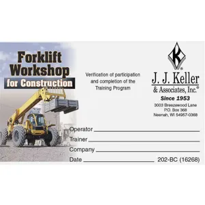 JJ KELLER 16268 Wallet Card Workplace Safety PK50 | AH2MWN 29WN09