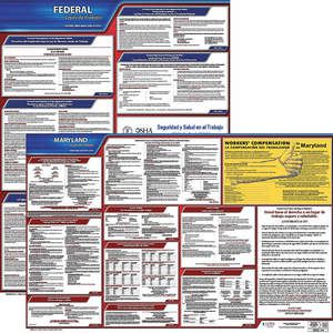 JJ KELLER 200-MD-1 Labor Law Poster Federal and State MD SP 20 Inch Height 1 Year | AH6QXX 36EV35