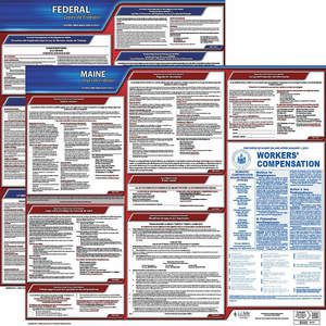 JJ KELLER 200-ME-1 Labor Law Poster Federal and State ME SP 20 Inch Height 1 Year | AH6QXY 36EV36