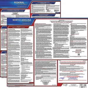 JJ KELLER 200-NC-1 Labor Law Poster Federal and State NC SP 20 Inch Height 1 Year | AH6QYE 36EV42