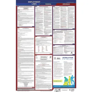 JJ KELLER 300-AR-1 Labor Law Poster Federal / State AR ENG 26 Inch Height 1 Year | AH6QDZ 36EP42