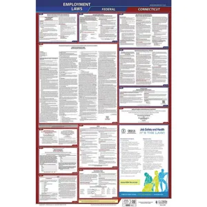 JJ KELLER 300-CT Labor Law Poster Federal and State CT ENG 40Wx26 Inch Height | AH6PZM 36EN38