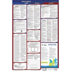 JJ KELLER 300-GA Labor Law Poster Federal and State GA ENG 40Wx26 Inch Height | AH6PZT 36EN43