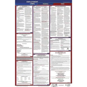 JJ KELLER 300-IA Labor Law Poster Federal and State IA ENG 40Wx26 Inch Height | AH6PZV 36EN45