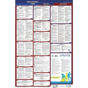 JJ KELLER 300-LA Labor Law Poster Federal and State LA ENG 40Wx26 Inch Height | AH6QAB 36EN51