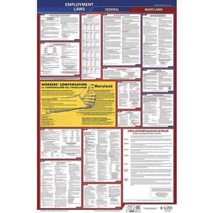 JJ KELLER 300-MD Labor Law Poster Federal and State MD ENG 40Wx26 Inch Height | AH6QAD 36EN53