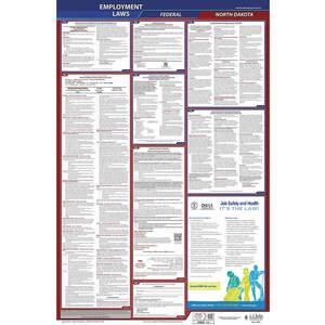 JJ KELLER 300-ND Labor Law Poster Federal and State ND ENG 40Wx26 Inch Height | AH6QAM 36EN61