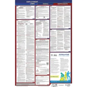 JJ KELLER 300-ND Labor Law Poster Federal and State ND ENG 40Wx26 Inch Height | AH6QAM 36EN61