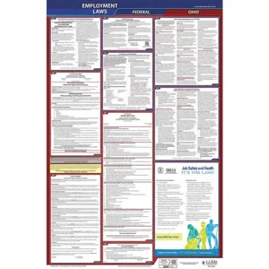 JJ KELLER 300-OH-1 Labor Law Poster Federal and State OH ENG 26 Inch Height 1 Year | AH6QFK 36EP75