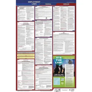 JJ KELLER 300-OR Labor Law Poster Federal / State OR ENG 40Wx26 Inch Height | AH6QAX 36EN70