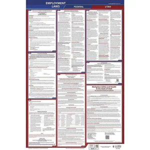 JJ KELLER 300-UT Labor Law Poster Federal / State UT ENG 40Wx26 Inch Height | AH6QBG 36EN79