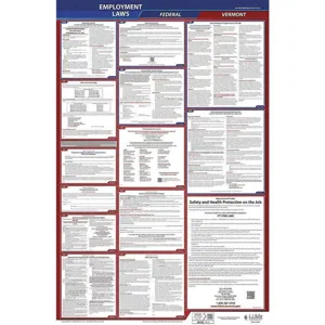 JJ KELLER 300-VT-3 Labor Law Poster Federal and State VT ENG 26 Inch Height 3 Year | AH6QLP 36ER95