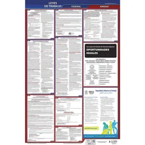 JJ KELLER 400-KS Labor Law Poster Federal / State KS SP 40Wx26 Inch Height | AH6QCG 36EP03