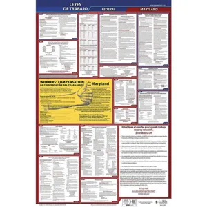 JJ KELLER 400-MD-1 Labor Law Poster Federal and State MD SP 26 Inch Height 1 Year | AH6QHB 36ER14