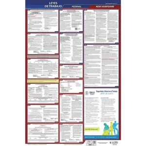 JJ KELLER 400-NH Labor Law Poster Federal / State NH SP 40Wx26 Inch Height | AH6QCX 36EP17