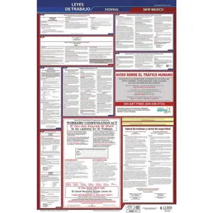 JJ KELLER 400-NM-1 Labor Law Poster Federal and State NM SP 26 Inch Height 1 Year | AH6QHP 36ER26