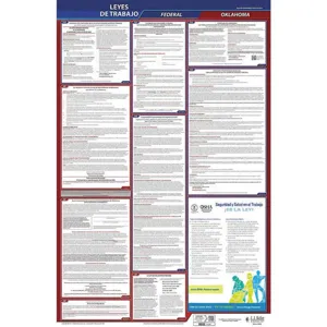 JJ KELLER 400-OK Labor Law Poster Federal / State OK SP 40Wx26 Inch Height | AH6QDD 36EP23