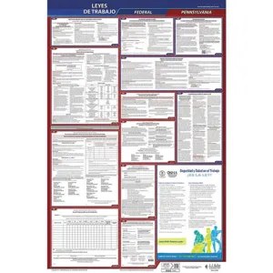 JJ KELLER 400-PA-3 Labor Law Poster Federal / State PA SP 26 Inch Height 3 Year | AH6QNL 36ET39