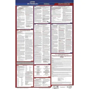 JJ KELLER 400-SC Labor Law Poster Federal / State SC SP 40Wx26 Inch Height | AH6QDJ 36EP28