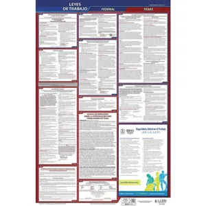 JJ KELLER 400-TXWC-1 Labor Law Poster STA TX SP 40Wx26 Inch Height 1 Year | AH6QJC 36ER38