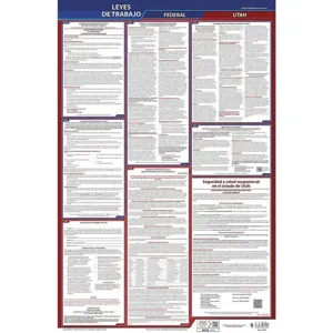 JJ KELLER 400-UT Labor Law Poster Federal / State UT SP 40Wx26 Inch Height | AH6QDP 36EP33