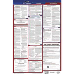 JJ KELLER 400-WA-1 Labor Law Poster Federal and State WA SP 26 Inch Height 1 Year | AH6QJH 36ER43