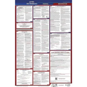 JJ KELLER 400-WA Labor Law Poster Federal / State WA SP 40Wx26 Inch Height | AH6QDT 36EP36