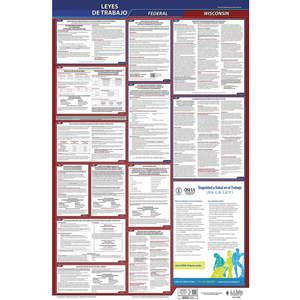 JJ KELLER 400-WI Labor Law Poster Federal / State WI SP 40Wx26 Inch Height | AH6QDU 36EP37