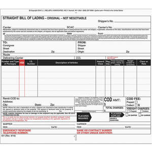 JJ KELLER 431 Bill of Lading Form Reg Compliance PK250 | AG9EXN 19YK66