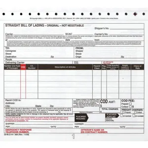 JJ KELLER 968 Bill of Lading Form Reg Compliance PK250 | AG9EXU 19YK72