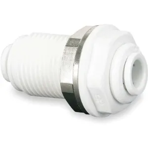 JOHN GUEST CI1208W-PK10 Bulkhead 1/4 Inch Tube Outer Diameter White - Pack Of 10 | AB4BMT 1WTH8