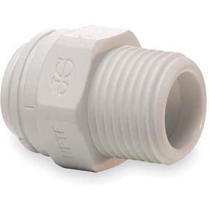 JOHN GUEST PP011222W-PK10 Male Connector Tube Outer Diameter 3/8 Polypropylene - PK 10 | AB4BNG 1WTK3