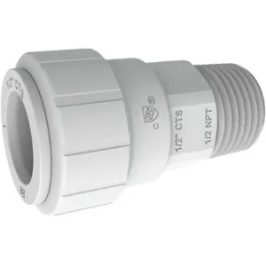 JOHN GUEST PSEI012026 Male Connector 1/2 Cts x 3/4 Npt White | AA7WZD 16T759