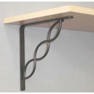 JOHN STERLING RP-0091-8BK 8 Inch Black Scroll Shelf Bracket | AF2HRB 6UDH2