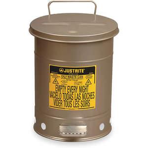 JUSTRITE 09104 Oily Waste Can, Foot Operated, 22.7L, 302mm Dia., 403mm Length | AC3EUJ JCN09104SI, 9104