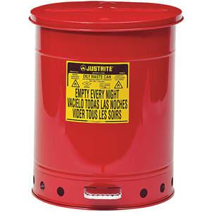 JUSTRITE 09500 Oily Waste Can, Foot Operated, Red, 53L, 408mm Dia., 514mm Length, Red | AC8JAW JCN09500RD, 9500