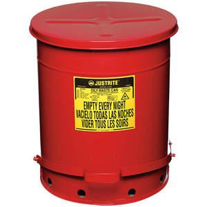 JUSTRITE 09508 Oily Waste Can, 14 Gallon, Steel, Red | AD2NYW 3TCH8