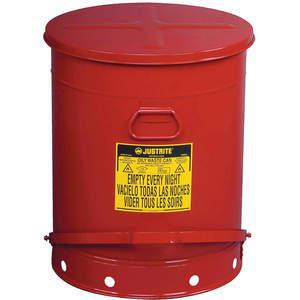 JUSTRITE 09700 Ölabfallbehälter, fußbetätigt, 21 Gallonen, 467 mm Durchmesser, 595 mm Länge, rot | AE3BDC JCN09700RD, 9700