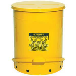 JUSTRITE 09701 Ölabfallbehälter, fußbetätigt, 79.5 l, 467 mm Durchmesser, 595 mm Länge, gelb | AC3EUH JCN09701YL, 9701