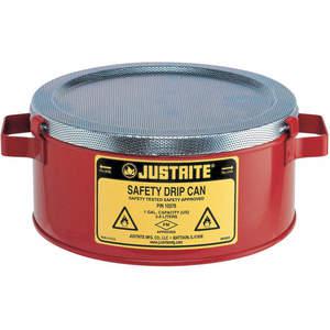 JUSTRITE 10376 Drip Can With 1 Handle, 1 Gallon, Red | AA4ZUJ 13M361