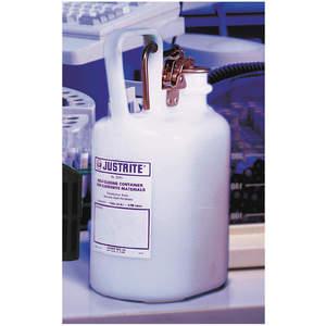 JUSTRITE 12161 Safety Container for Corrosive/Acid, 1 Gallon, White, Polyethylene | AC8KAM JCN12161WH